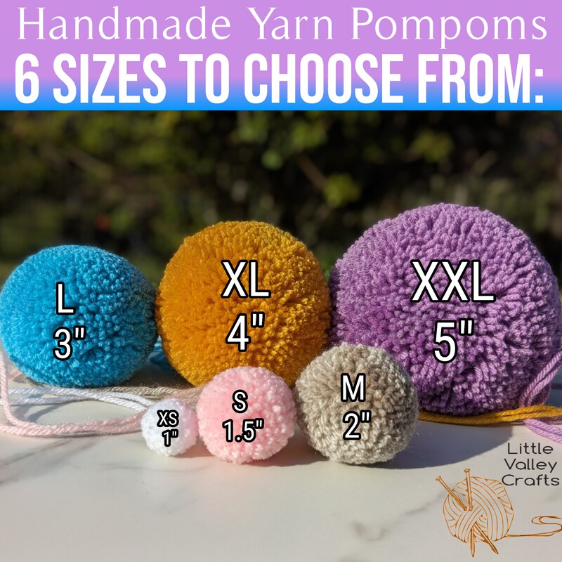 Yarn Pompom, Large Poms, Knitting Craft Supplies, Adornments
